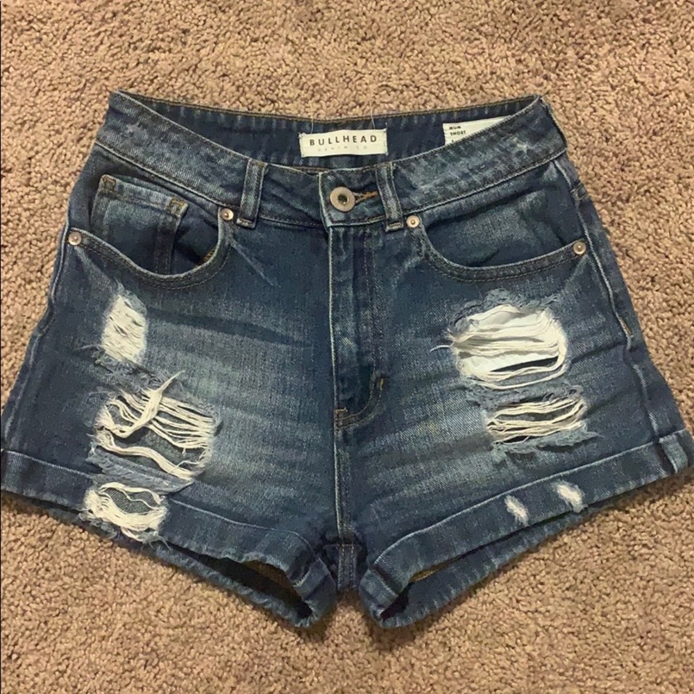 High Waisted Bullhead Denim Shorts